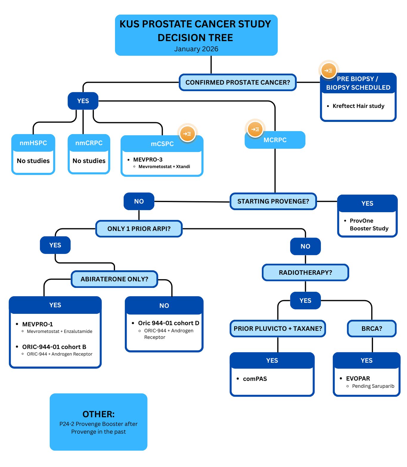 KUS stone prostate cancer study decision tree