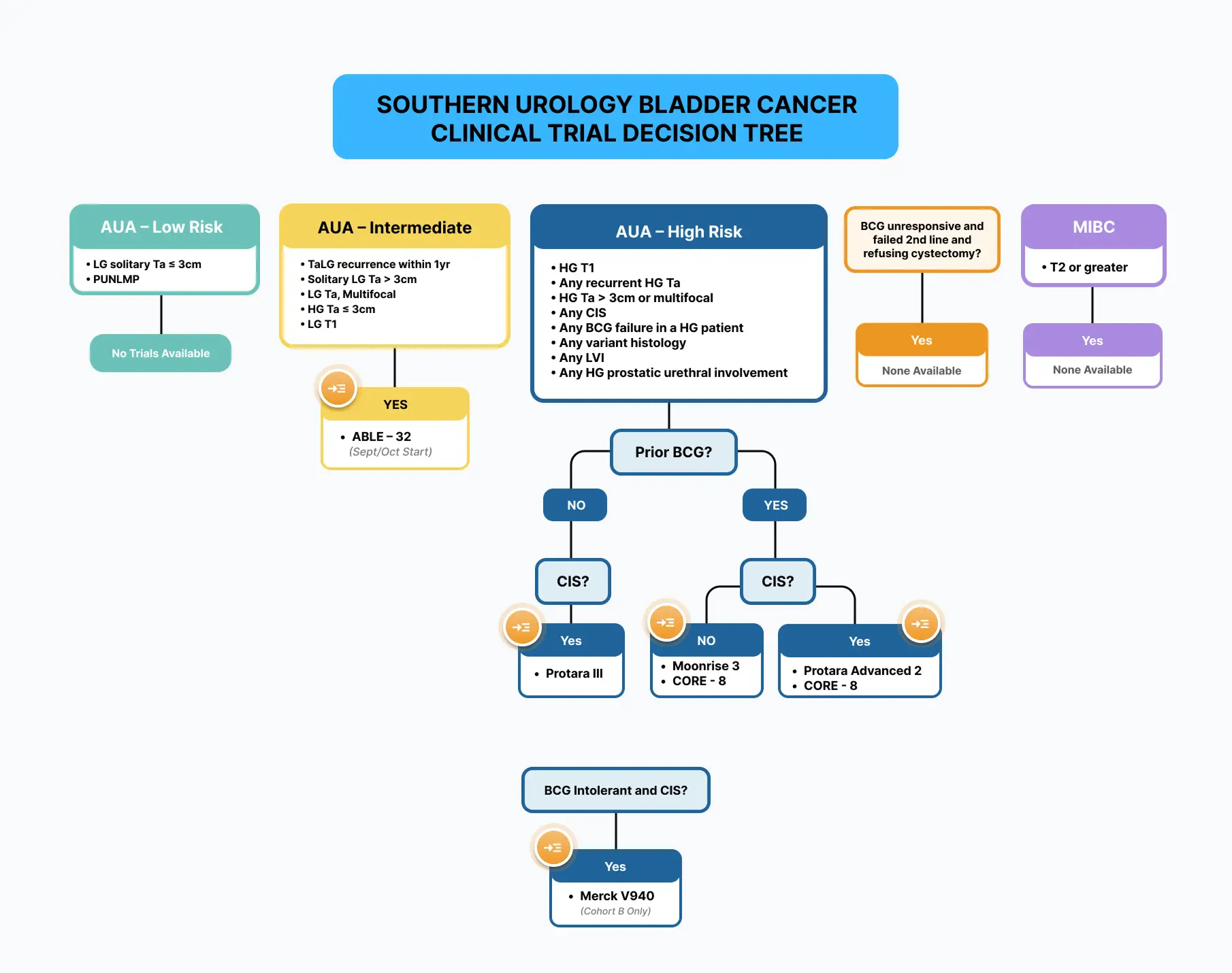 Southern Urology Bladder Cancer Clinical Trial Decision Tree
